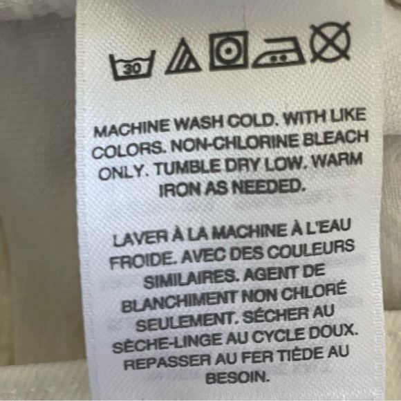 Madewell High-Rise Raw Hem Tile White Denim Shorts Size 26 - Picture 6 of 9